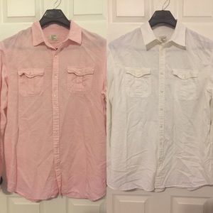 Lot of 2 Linen blend Old Navy Shirts EUC XL